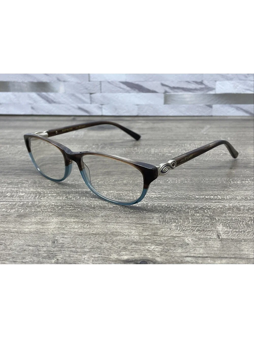 Jill Stuart Eyeglasses Frame JS 317-2 Mocha Swirl/Blue Full Rim 53-16-130 FRAMES